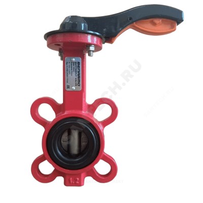 Затвор дисковый поворотный чугун 2011HA Ду 32 Ру16 межфл с рукояткой диск нерж манжета EPDM ЕВРО Benarmo