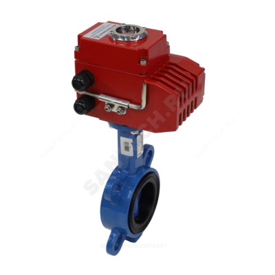 Затвор дисковый поворотный чугун межфл диск чугун манжета EPDM с электроприводом QB 220В 2010HA Benarmo