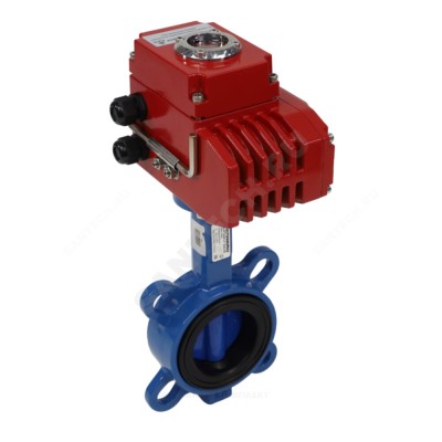 Затвор дисковый поворотный чугун межфл диск чугун манжета EPDM с электроприводом QB 220В 2010HA Benarmo