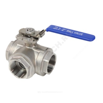 Кран шаровой нерж CF8М 4031HA ВР 3-ходовой Г-образный Benarmo