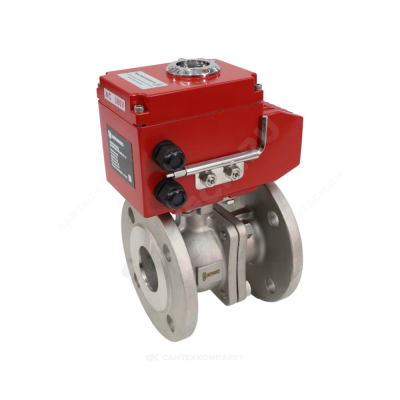 Кран шаровой нерж SS316 фл полнопроходной двухсоставной 220В Benarmo