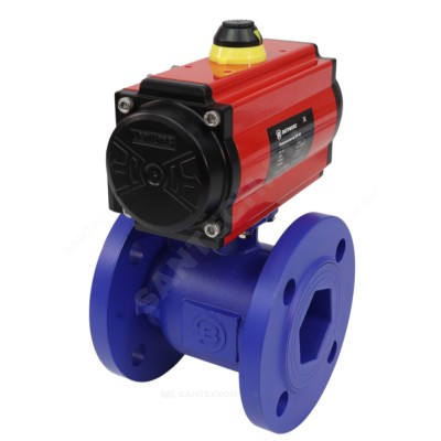 Кран шаровой чугун Ру16 фл полнопроходной с пневмоприводом Benarmo