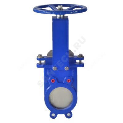 Задвижка шиберная чугун двусторонняя межфл со штурвалом уплотнение: EPDM Benarmo