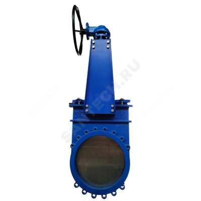 Задвижка шиберная двусторонняя чугун 1140RA Ду 800 Ру6 межфл с редуктором под электропривод ISO F14 уплотнение: NBR Benarmo .